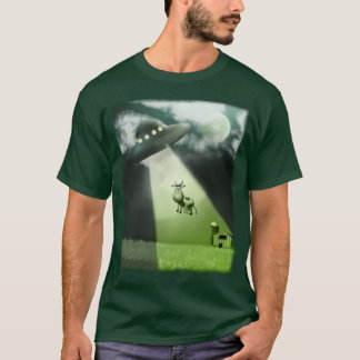 Comical UFO Cow Abduction T - Shirt