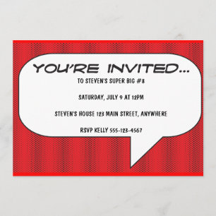 Comicbuch rufen Einladung aus