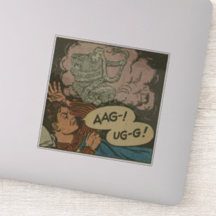 Comicen des Goldenen Horrors   beängstigendes Retr Aufkleber