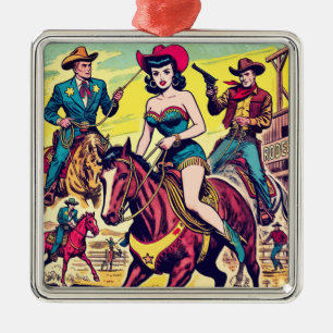 Comicen für den Retro-Western Ornament Aus Metall