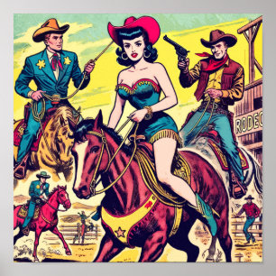 Comicen für den Retro-Western Poster