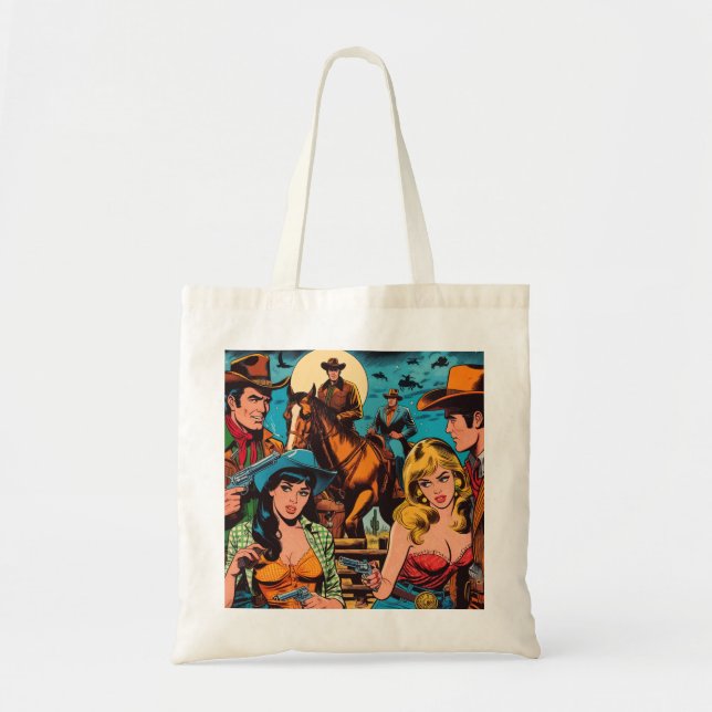 Comicen für Retro-Western Tragetasche (Vorne)