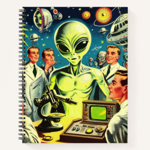 Comicen für Vintage Alien Science Fiction Notizbuch