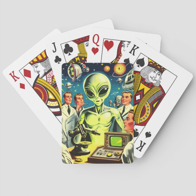 Comicen für Vintage Alien Science Fiction Spielkarten (Rückseite)