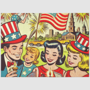 Comicen für Vintage Amerikanische Unabhängigkeitst Seidenpapier
