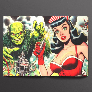 Comicen für Vintage Horror Seidenpapier