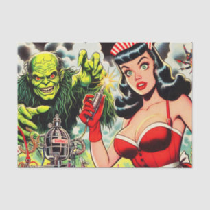 Comicen für Vintage Horror Seidenpapier