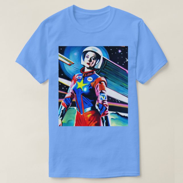 Comicen Spacegirl-Retroästhesie 2 T-Shirt (Design vorne)