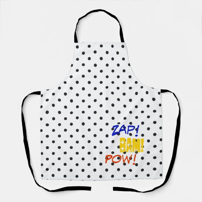 Comicen Zap! Bam! Pow! Funny Colorful Superhero Schürze (Vorderseite)