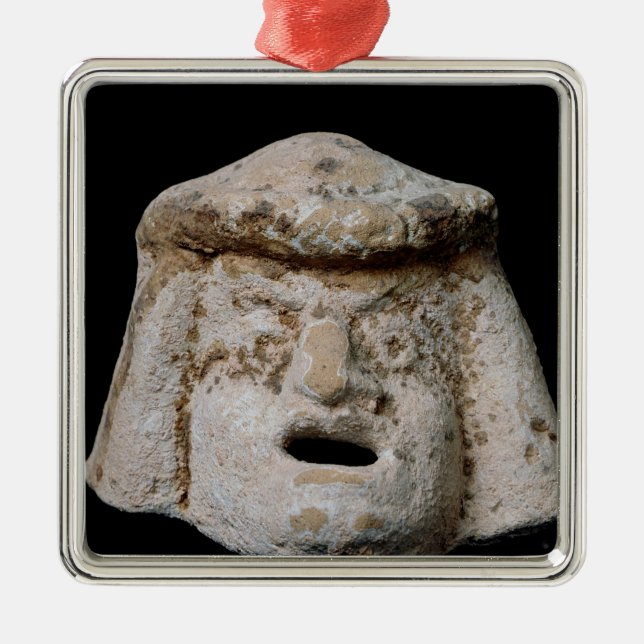 Comicmaske Silbernes Ornament (Vorne)