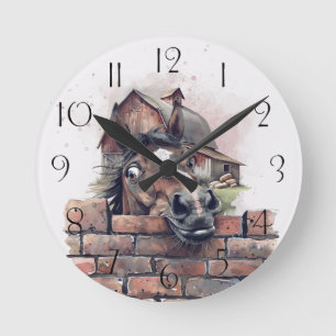 Comicpferd Runde Wanduhr