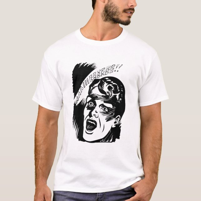 Comics-Mann-Schrei-Halloween T-Shirt (Vorderseite)
