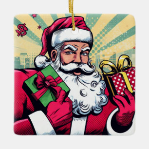 Comics-Santa/Weihnachten Keramikornament