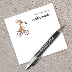 Comicspaß Niedlicher Hund Welpe Fährt Fahrrad Post-it Klebezettel