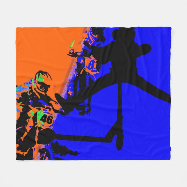 Comin' Through - Motox und Scooter Fleecedecke (Vorderseite (Horizontal))