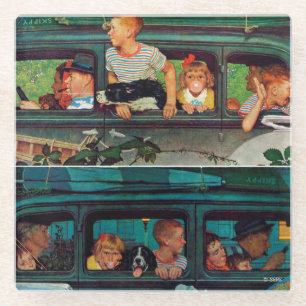 Coming and Going by Norman Rockwell Glasuntersetzer