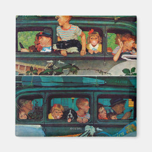 Coming and Going by Norman Rockwell Magnet