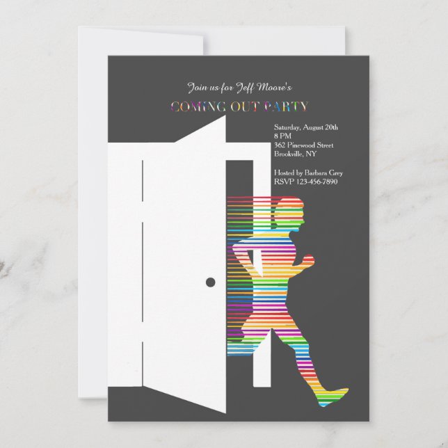 Coming Out Of The Closet Einladung (Vorderseite)