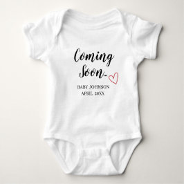 Coming Soon New Baby Announcement Baby Bodysuit Baby Strampler