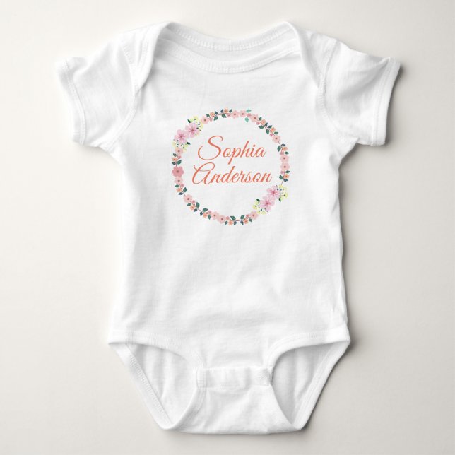 Coming Zuhause Outfit Personalisiert Baby Girl Strampler (Vorderseite)