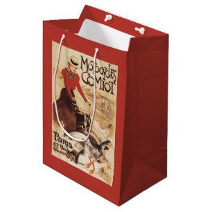 Comiot Motocycles Frau und Gänse Werbeplakat Mittlere Geschenktüte