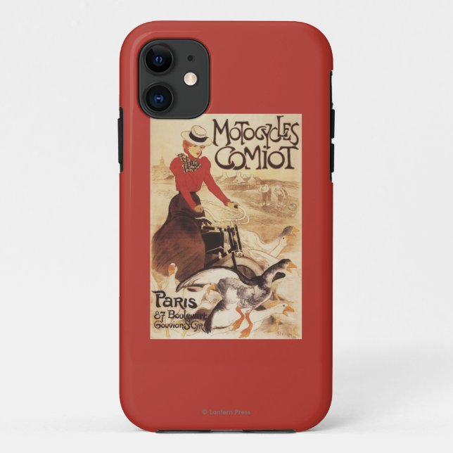 Comiot Motocycles Frau und Gänsepromo-Plakat Case-Mate iPhone Hülle (Rückseite)