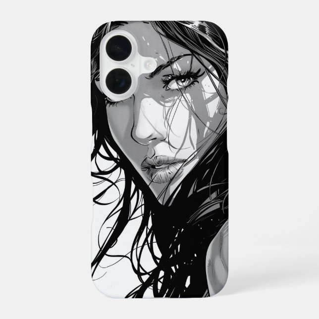 Comische Schönheit iPhone 16 Hülle (Rückseite)