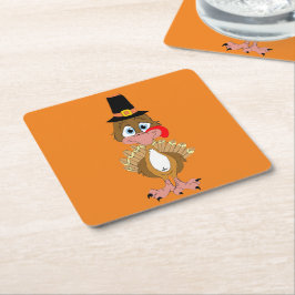 Comischer Erntedank Türkei Rechteckiger Pappuntersetzer