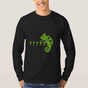 Comma Chameleon Funny 80's Music Texte Tiere T-Shirt