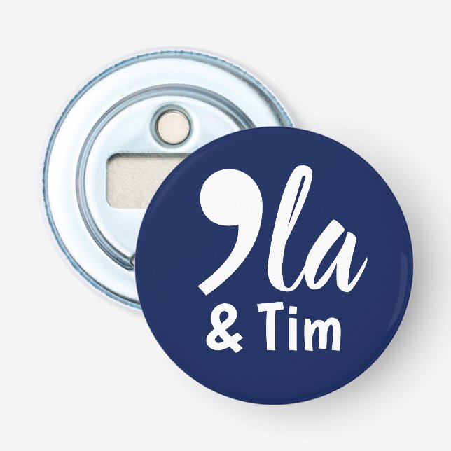 Comma Kamala und Tim 2024 Flaschenöffner (Vorderseite)