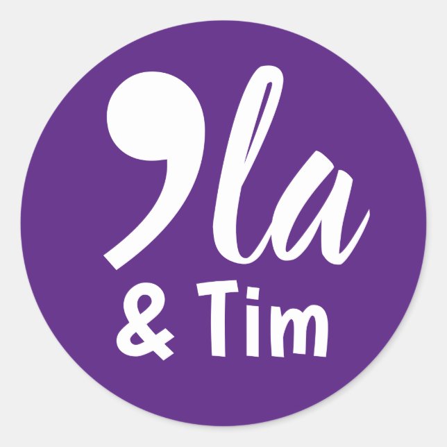 Comma Kamala und Tim 2024 Runder Aufkleber (Vorderseite)