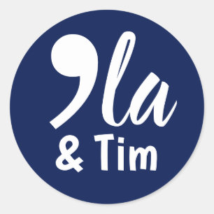 Comma Kamala und Tim 2024 Runder Aufkleber