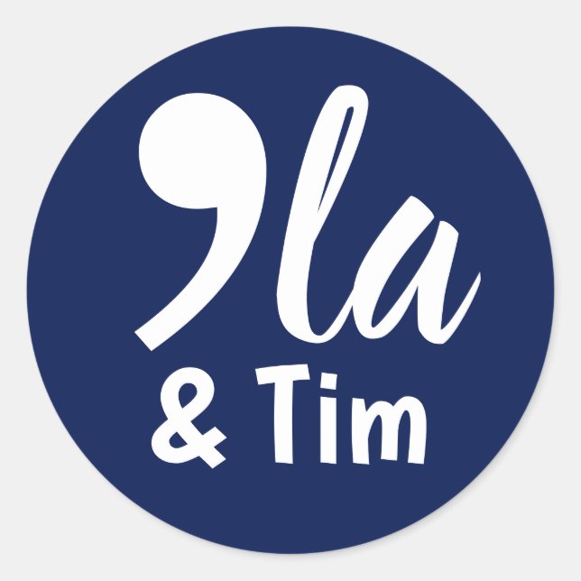 Comma Kamala und Tim 2024 Runder Aufkleber (Vorderseite)