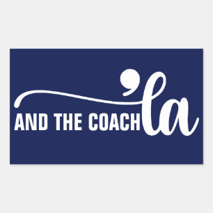 Comma la & Coach Kamala Harris Coach Blue Rechteckiger Aufkleber