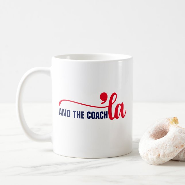Comma la & Coach | Kamala Harris Coach Kaffeetasse (Mit Donut)
