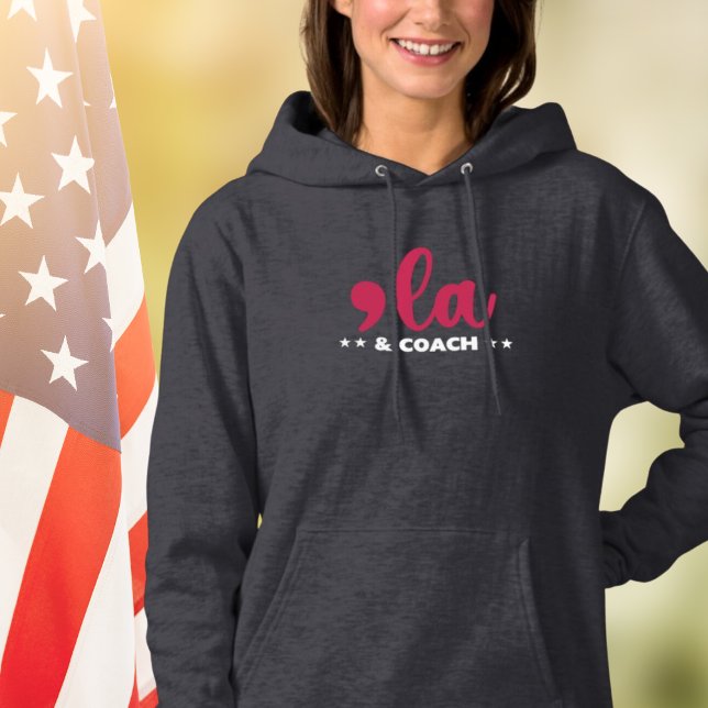Comma la & Coach-Kamala Harris Tim Walz LadysDark Hoodie (Von Creator hochgeladen)