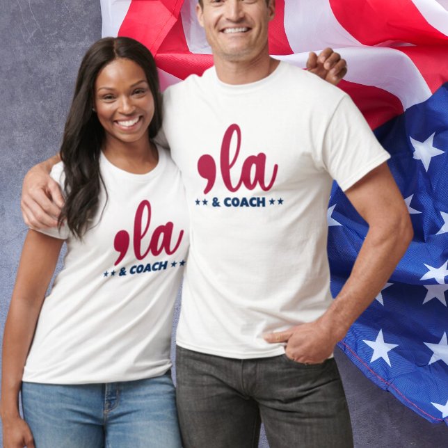 Comma la & Coach Kamala Harris Tim Walz T-Shirt (Von Creator hochgeladen)