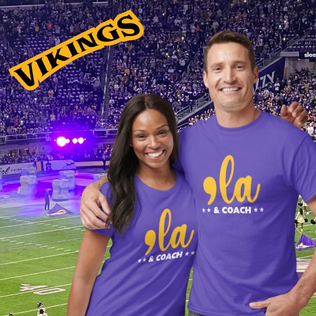 Comma la & Coach-Kamala Harris Vikings inspiriert T-Shirt (Von Creator hochgeladen)