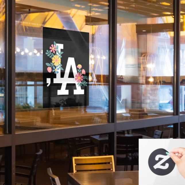 Comma la Floral Kamala Harris für den Präsidenten  Fensteraufkleber (Restaurantfenster)