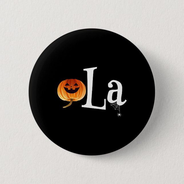 Comma La Funny Kamala Harris Halloween Pumpkin Men Button (Vorderseite)