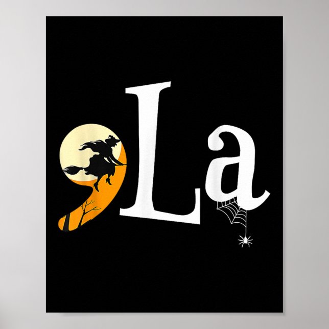 Comma La Funny Kamala Harris Halloween Pumpkin Poster (Vorne)