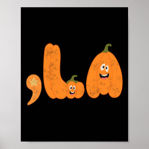 Comma La Funny Kamala Pumpkins Halloween Poster