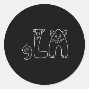 Comma La Funny Kamala Retro Cat Runder Aufkleber