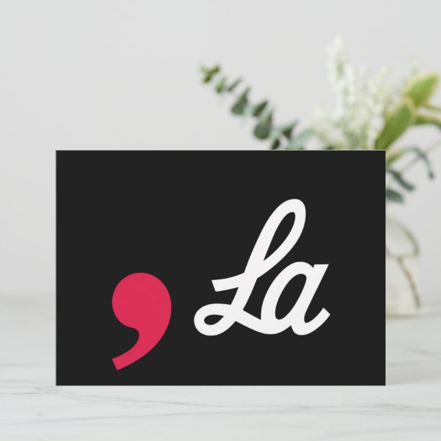 Comma La Funny Punctuation Kamala Harris Einladung (Stehend Vorderseite)