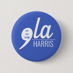 Comma-LA für Kamala Harris Button