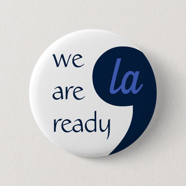 Comma-LA für Kamala Harris Button (Vorderseite)