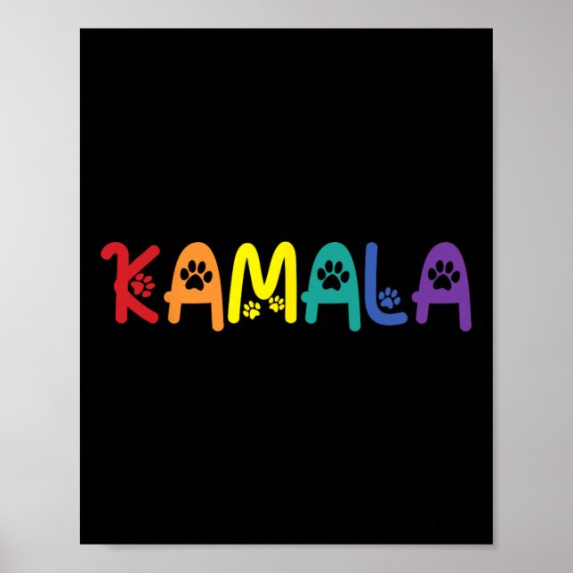 Comma La Harris Funny Cat Lettering Lgbt Rainbow F Poster (Vorne)