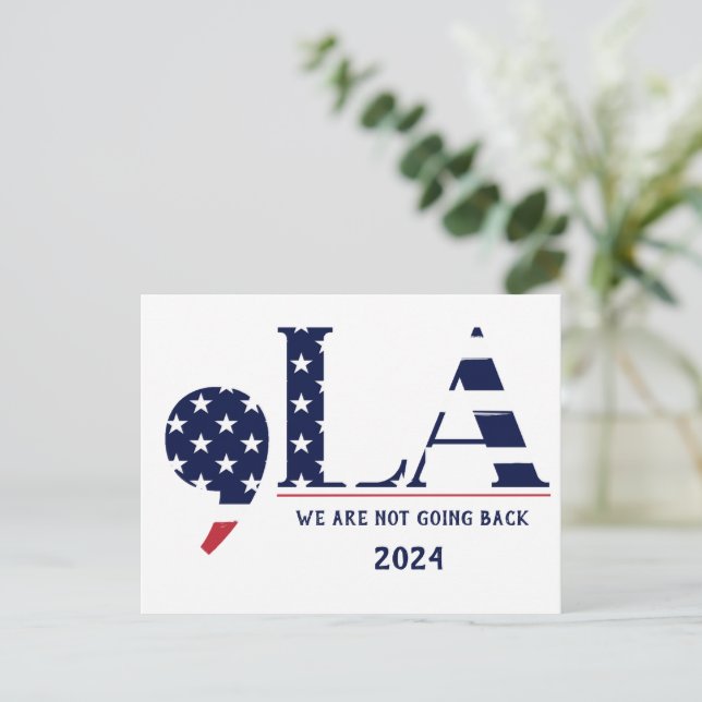 Comma La Harris für Präsident 2024 Postkarte (Stehend Vorderseite)