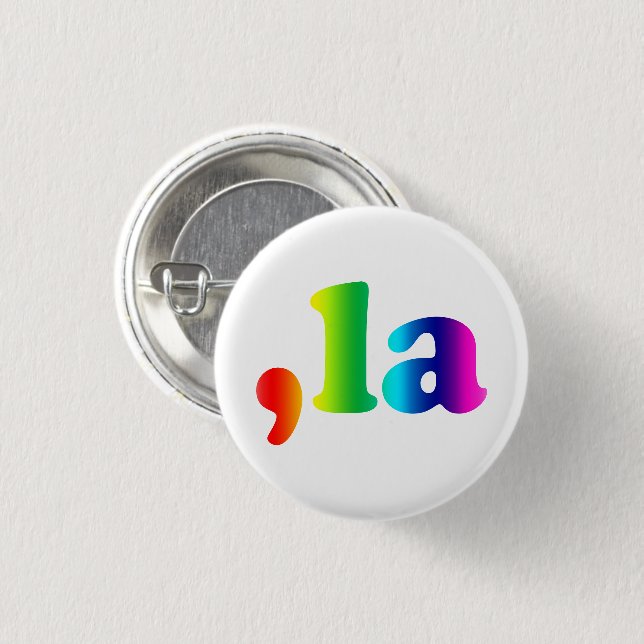 Comma La kamala Aussprache Gefälle Regenbogen Button (Vorne & Hinten)