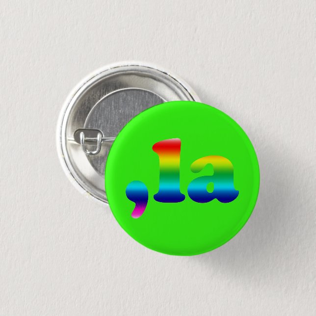 Comma La kamala Aussprache Regenbogen Stolz Neon Button (Vorne & Hinten)